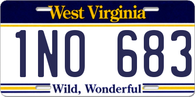 WV license plate 1NO683