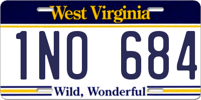 WV license plate 1NO684