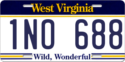 WV license plate 1NO688