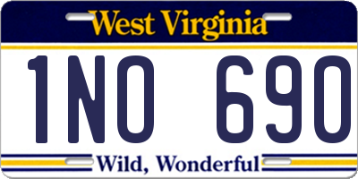 WV license plate 1NO690