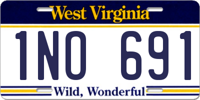 WV license plate 1NO691