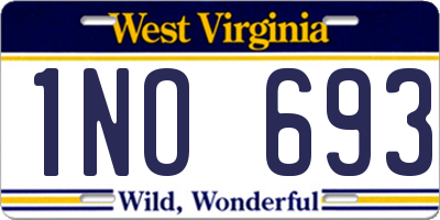 WV license plate 1NO693