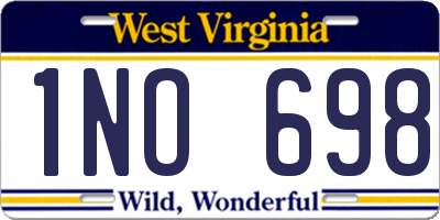WV license plate 1NO698