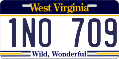 WV license plate 1NO709