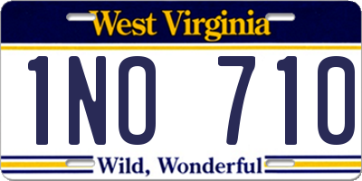 WV license plate 1NO710