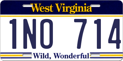 WV license plate 1NO714