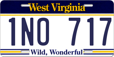 WV license plate 1NO717