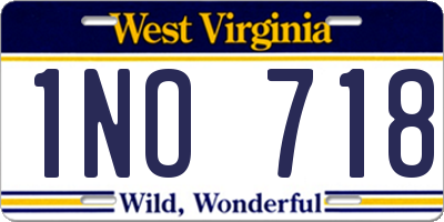 WV license plate 1NO718