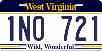 WV license plate 1NO721