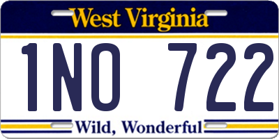 WV license plate 1NO722