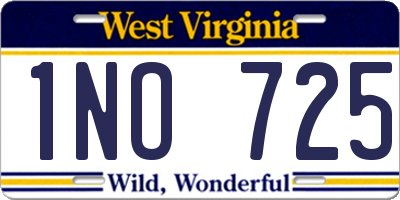 WV license plate 1NO725