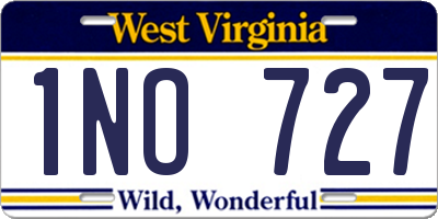 WV license plate 1NO727