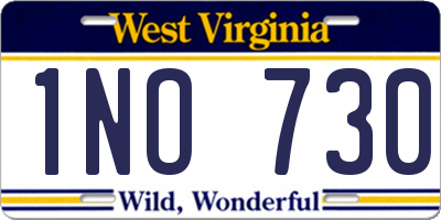 WV license plate 1NO730