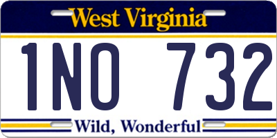WV license plate 1NO732