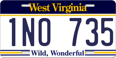 WV license plate 1NO735