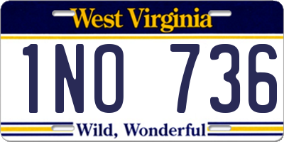 WV license plate 1NO736