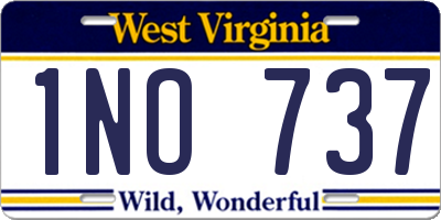 WV license plate 1NO737