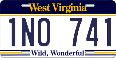 WV license plate 1NO741