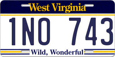 WV license plate 1NO743