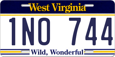 WV license plate 1NO744