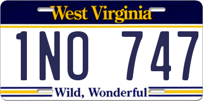 WV license plate 1NO747