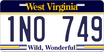 WV license plate 1NO749