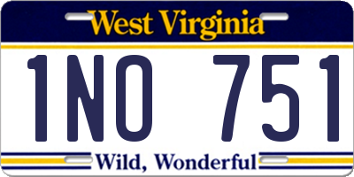 WV license plate 1NO751
