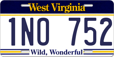 WV license plate 1NO752
