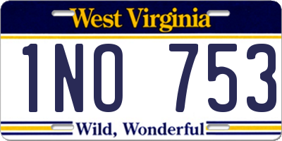 WV license plate 1NO753