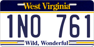 WV license plate 1NO761