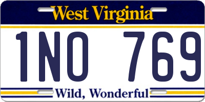 WV license plate 1NO769