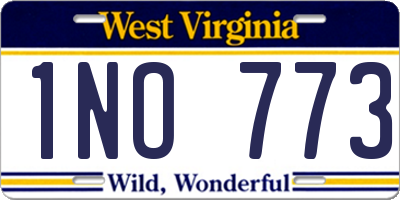 WV license plate 1NO773