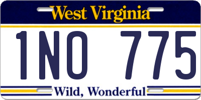 WV license plate 1NO775