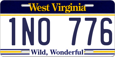 WV license plate 1NO776