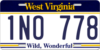 WV license plate 1NO778