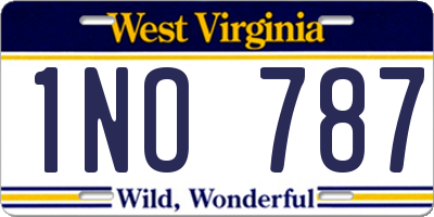 WV license plate 1NO787