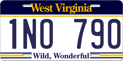 WV license plate 1NO790