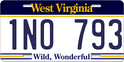 WV license plate 1NO793