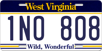 WV license plate 1NO808