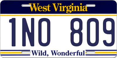 WV license plate 1NO809