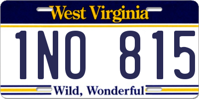 WV license plate 1NO815