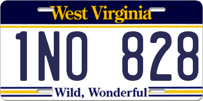 WV license plate 1NO828