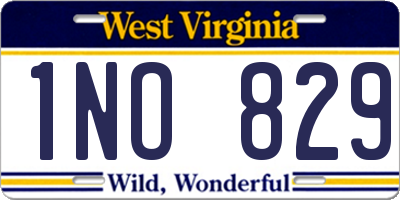 WV license plate 1NO829