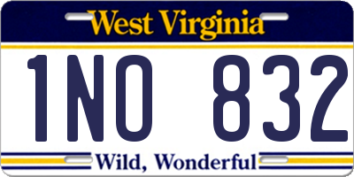 WV license plate 1NO832