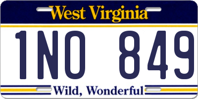 WV license plate 1NO849