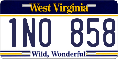 WV license plate 1NO858