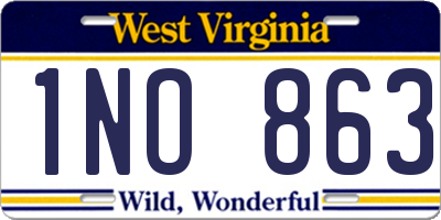 WV license plate 1NO863