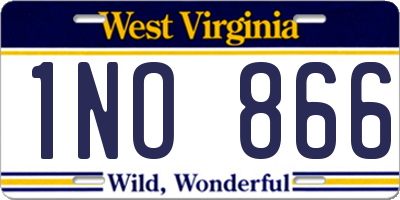 WV license plate 1NO866