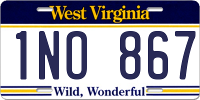 WV license plate 1NO867