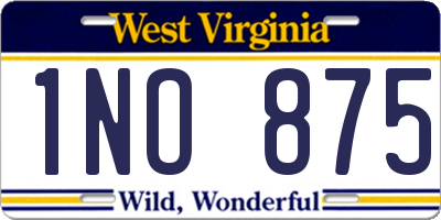 WV license plate 1NO875